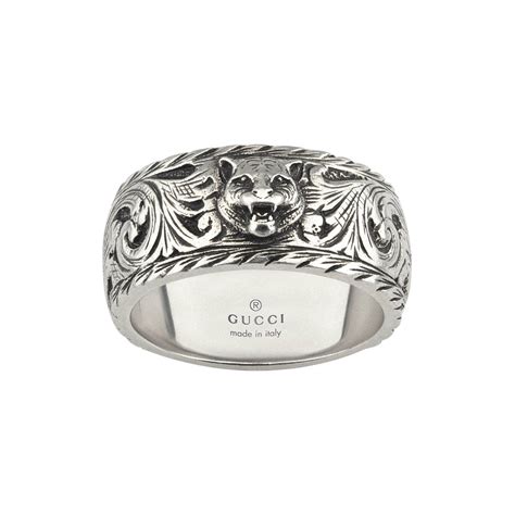 thin silver ring with feline head gucci|gucci sterling silver jewelry.